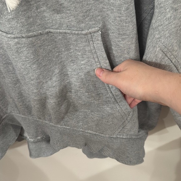 Madewell MWL Gray Terry Relaxed Raglan-sleeve Hoodie Sweatshirt - Picture 9 of 13